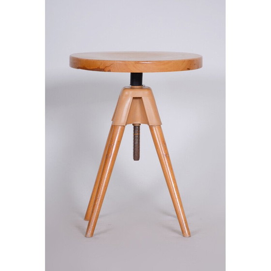 Image 1 of Drehbarer Hocker aus Buchenholz, Mid Century, 1960er Jahre
