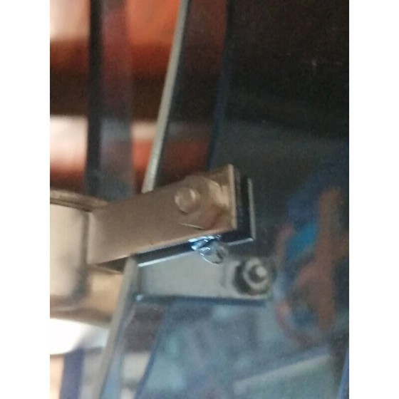 Image 1 of Hängeleuchte aus blauem Glas und versilbertem Metall von Fontana Arte, Italien 1960