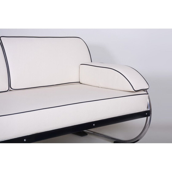 Image 1 of Weißes 3-Sitzer-Sofa von Robert Slezak für Slezak Factories, Tschechoslowakei 1930er Jahre