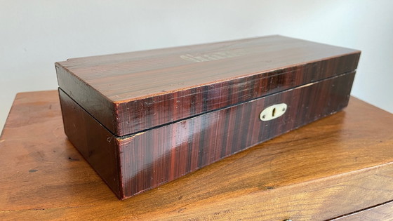 Image 1 of Vintage Handschuhschachteln Holz Schwalbenschwanz