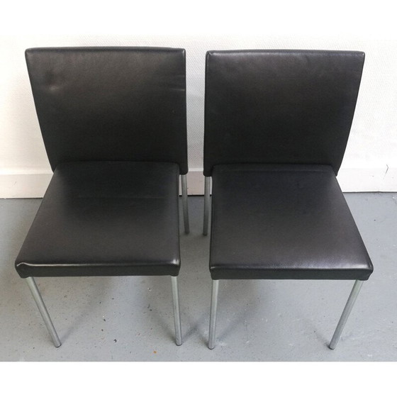 Image 1 of Jason Lite 1700 Vintage-Stuhl aus schwarzem Leder für Walter Knoll