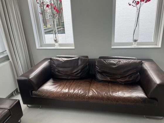 Image 1 of Leolux 3-Sitzer Sofa und Hocker - Weri Weri