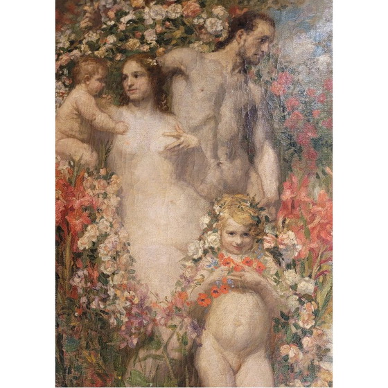 Image 1 of Vintage-Gemälde "Frieden und Kunst sind besser als die brutale Herrlichkeit der Waffen" von Philippe Swyncop