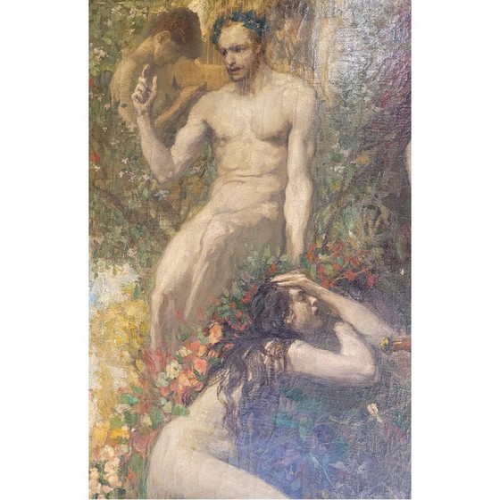 Image 1 of Vintage-Gemälde "Frieden und Kunst sind besser als die brutale Herrlichkeit der Waffen" von Philippe Swyncop