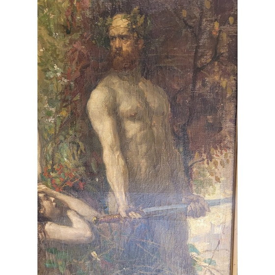 Image 1 of Vintage-Gemälde "Frieden und Kunst sind besser als die brutale Herrlichkeit der Waffen" von Philippe Swyncop