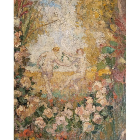 Image 1 of Vintage-Gemälde "Frieden und Kunst sind besser als die brutale Herrlichkeit der Waffen" von Philippe Swyncop