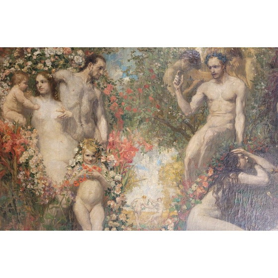 Image 1 of Vintage-Gemälde "Frieden und Kunst sind besser als die brutale Herrlichkeit der Waffen" von Philippe Swyncop