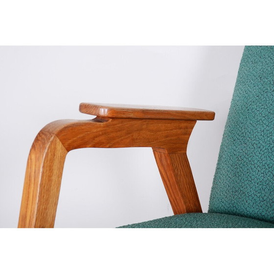 Image 1 of Art Deco Sessel aus grünem Buchenholz, Tschechien 1940er Jahre