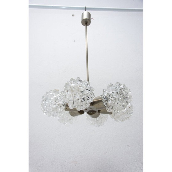 Image 1 of Vintage-Kronleuchter aus geschliffenem Glas für Kamenický Šenov, Tschechoslowakei 1970