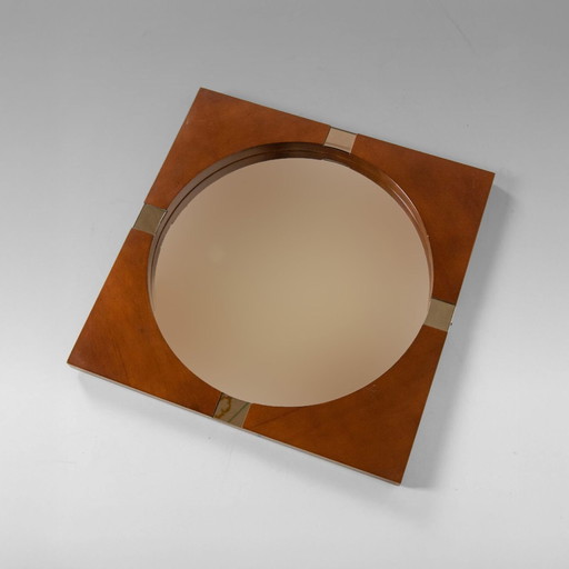 Vintage Teakholz-Wandspiegel, 1970er Jahre