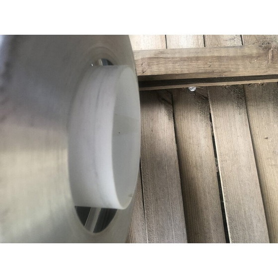 Image 1 of Vintage Pendelleuchte aus poliertem Stahl mit zylindrischer Kugel, 1970