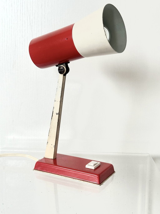 Vintage 50s Schreibtischlampe Metall Industrielampe