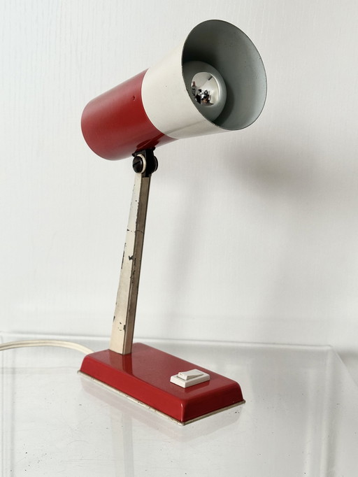 Vintage 50s Schreibtischlampe Metall Industrielampe