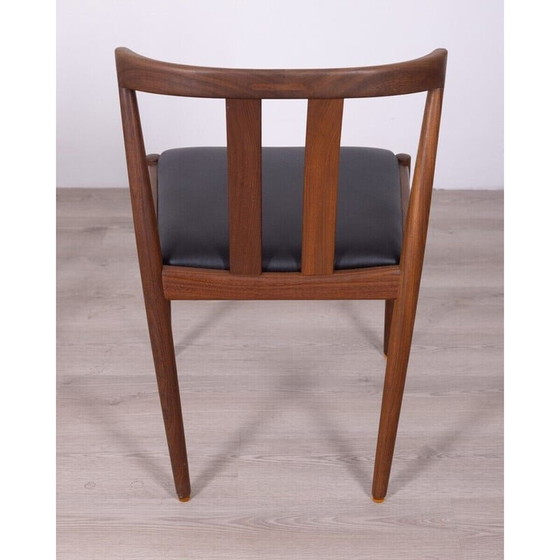 Image 1 of Ein Paar Vintage-Stühle aus Teakholz und schwarzem Leder, Dänemark 1960er Jahre