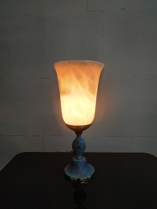 Alabaster marmorierte Schreibtischlampe