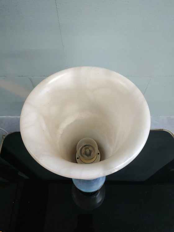 Image 1 of Alabaster marmorierte Schreibtischlampe