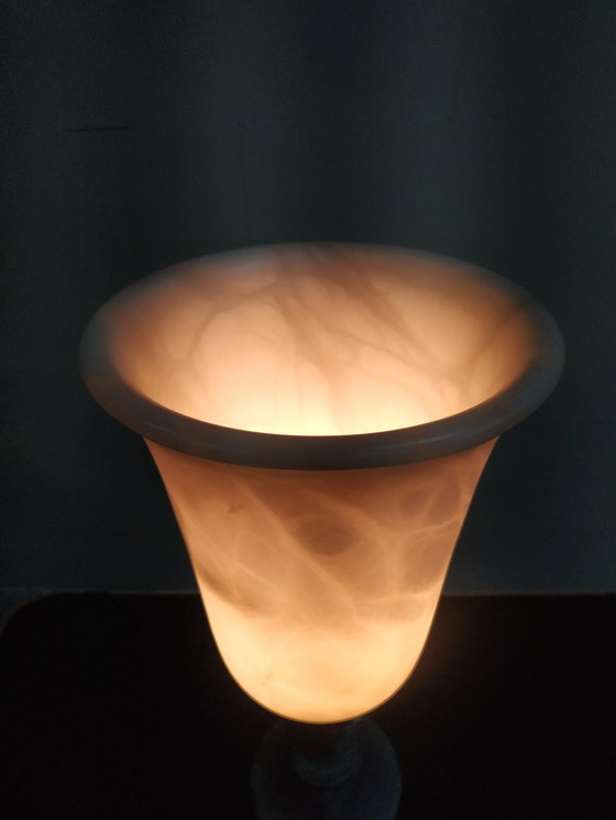 Image 1 of Alabaster marmorierte Schreibtischlampe