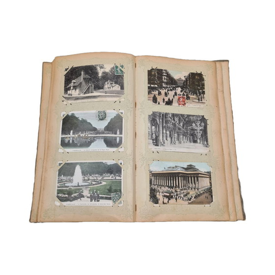 Image 1 of Französisches Jugendstil-Postkartenalbum, frühe 1900er Jahre