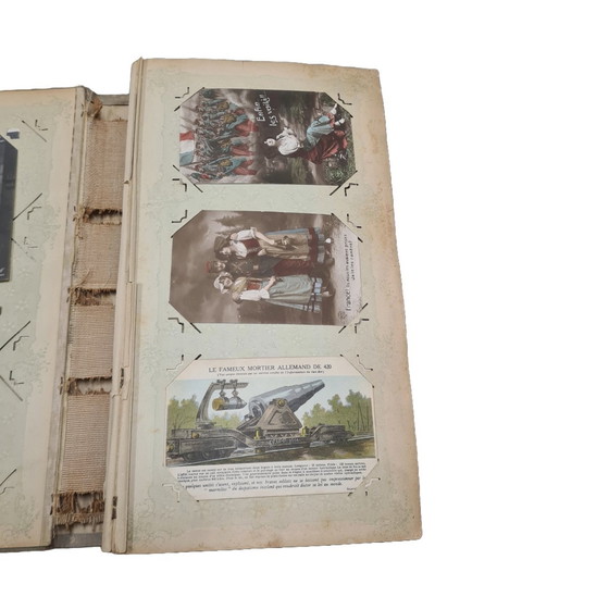 Image 1 of Französisches Jugendstil-Postkartenalbum, frühe 1900er Jahre