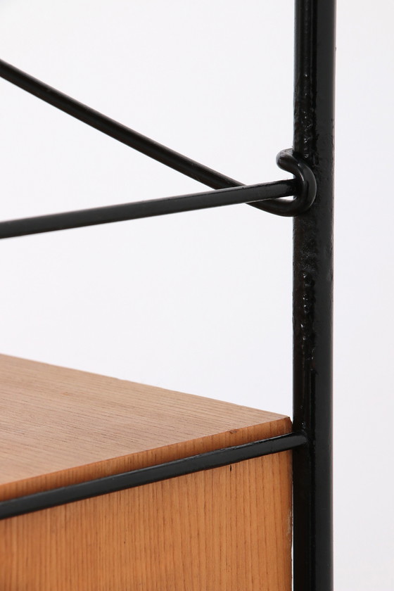 Image 1 of Vintage Design WHB Wandschrank oder String Regal in Eichenfarbe, 1960