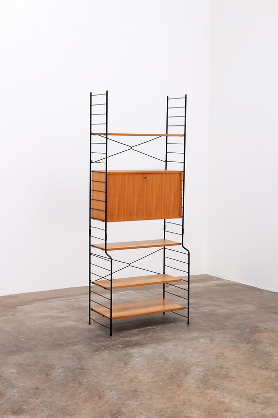 Image 1 of Vintage Design WHB Wandschrank oder String Regal in Eichenfarbe, 1960