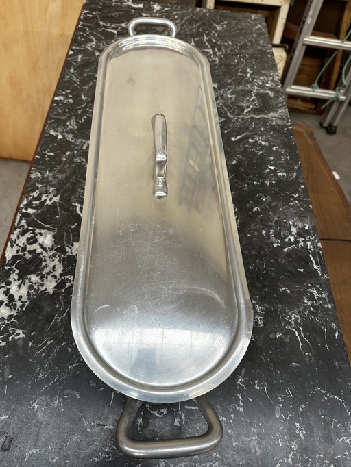 Große Fischdose Tournus aus Aluminium - Länge 70 cm / T 19 cm / H 18 cm