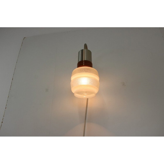 Image 1 of Vintage Wandleuchte aus Holz und Glas, Deutschland 1970er
