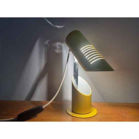 Image 1 of Mid Century gelbe Tischlampe, Italien 1970er
