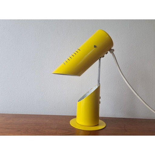 Mid Century gelbe Tischlampe, Italien 1970er