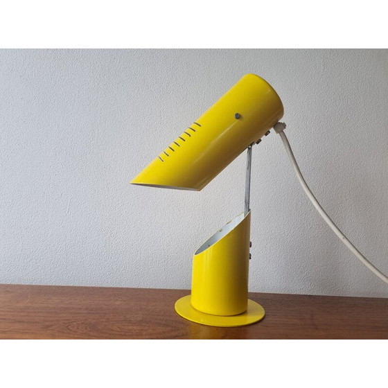 Image 1 of Mid Century gelbe Tischlampe, Italien 1970er