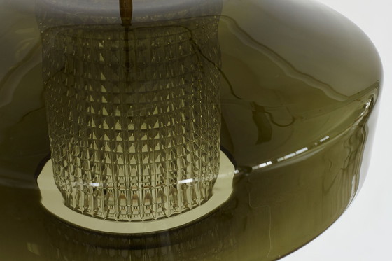 Image 1 of Glas-Hängeleuchte, entworfen von Carl Fagerlund für Orrefors, Schweden, 1960er Jahre.