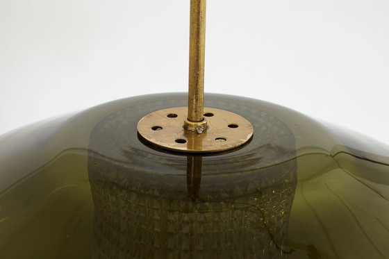 Image 1 of Glas-Hängeleuchte, entworfen von Carl Fagerlund für Orrefors, Schweden, 1960er Jahre.