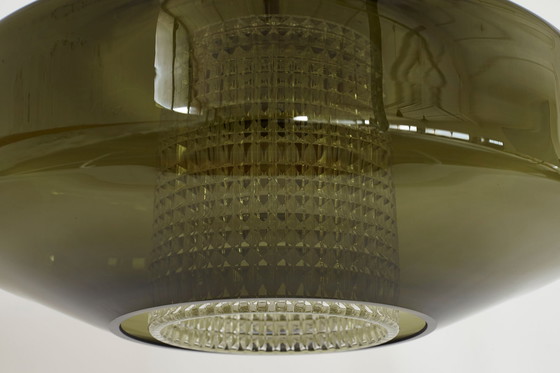Image 1 of Glas-Hängeleuchte, entworfen von Carl Fagerlund für Orrefors, Schweden, 1960er Jahre.