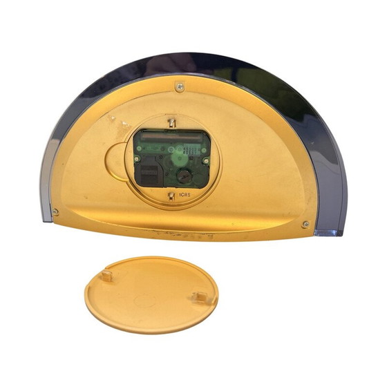 Image 1 of Vintage Kunststoff und Plexiglas Quarz Kaminuhr für Seiko, Japan 1980