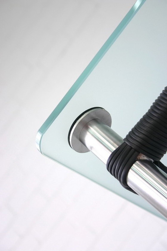 Image 1 of Tecta Kragtisch, Esstisch / dining table, glass table with stainless steel frame to B20, B25