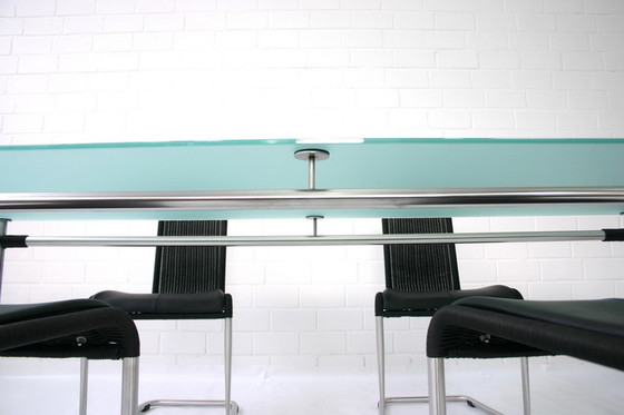 Image 1 of Tecta Kragtisch, Esstisch / dining table, glass table with stainless steel frame to B20, B25