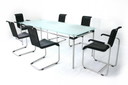 Tecta Kragtisch, Esstisch / dining table, glass table with stainless steel frame to B20, B25