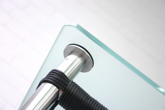 Image 1 of Tecta Kragtisch, Esstisch / dining table, glass table with stainless steel frame to B20, B25