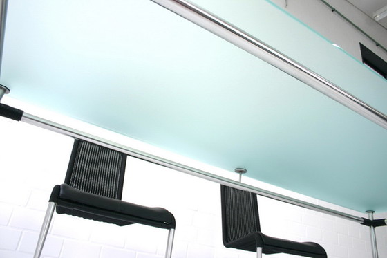 Image 1 of Tecta Kragtisch, Esstisch / dining table, glass table with stainless steel frame to B20, B25