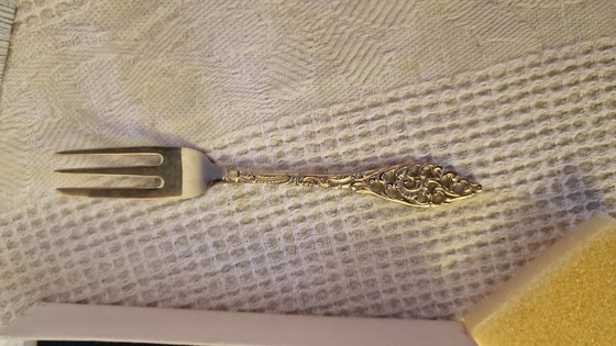 Image 1 of Vintage Antike Kuchengabeln Ajour-Motiv