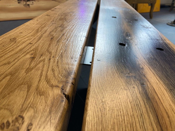 Image 1 of 2er Set Bänke im Industrie Look mit antiken Wagonplanken