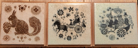 Image 1 of Porsgrund, 3 Spezial-Wandfliesen