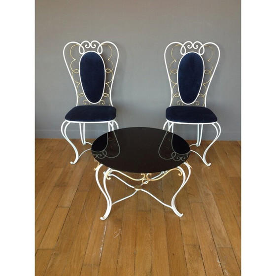 Image 1 of Beistelltisch aus Schmiedeeisen - 1950er Jahre