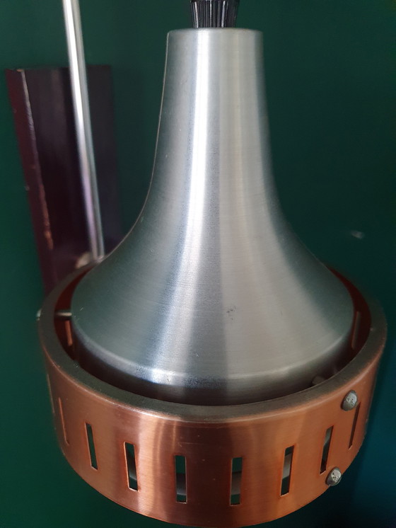 Image 1 of Vintage Wandleuchte Fog & Mørup. Lampe Gebürstetes Aluminium.