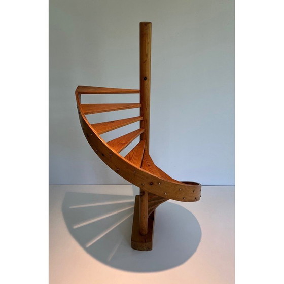 Image 1 of Alte Maîtrise-Treppe aus Tanne, 1950