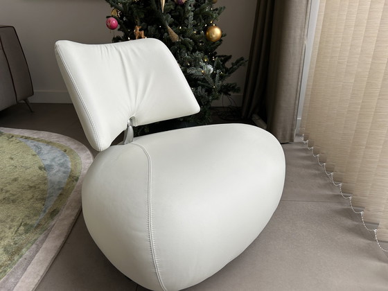 Image 1 of 2x Leolux Pallone in weißem Leder