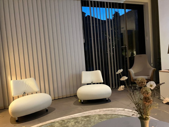 Image 1 of 2x Leolux Pallone in weißem Leder