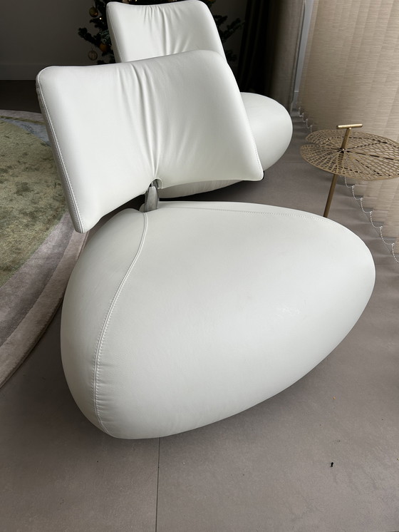 Image 1 of 2x Leolux Pallone in weißem Leder