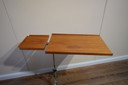 HMN Dänischer Beistelltisch, verstellbares Lesetablett aus Teak und Chrom