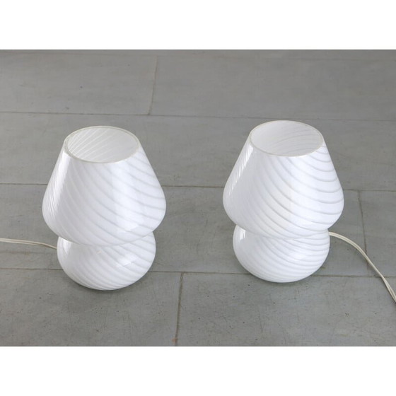 Image 1 of Tischlampe mit Pilz aus Muranoglas, 1970er Jahre